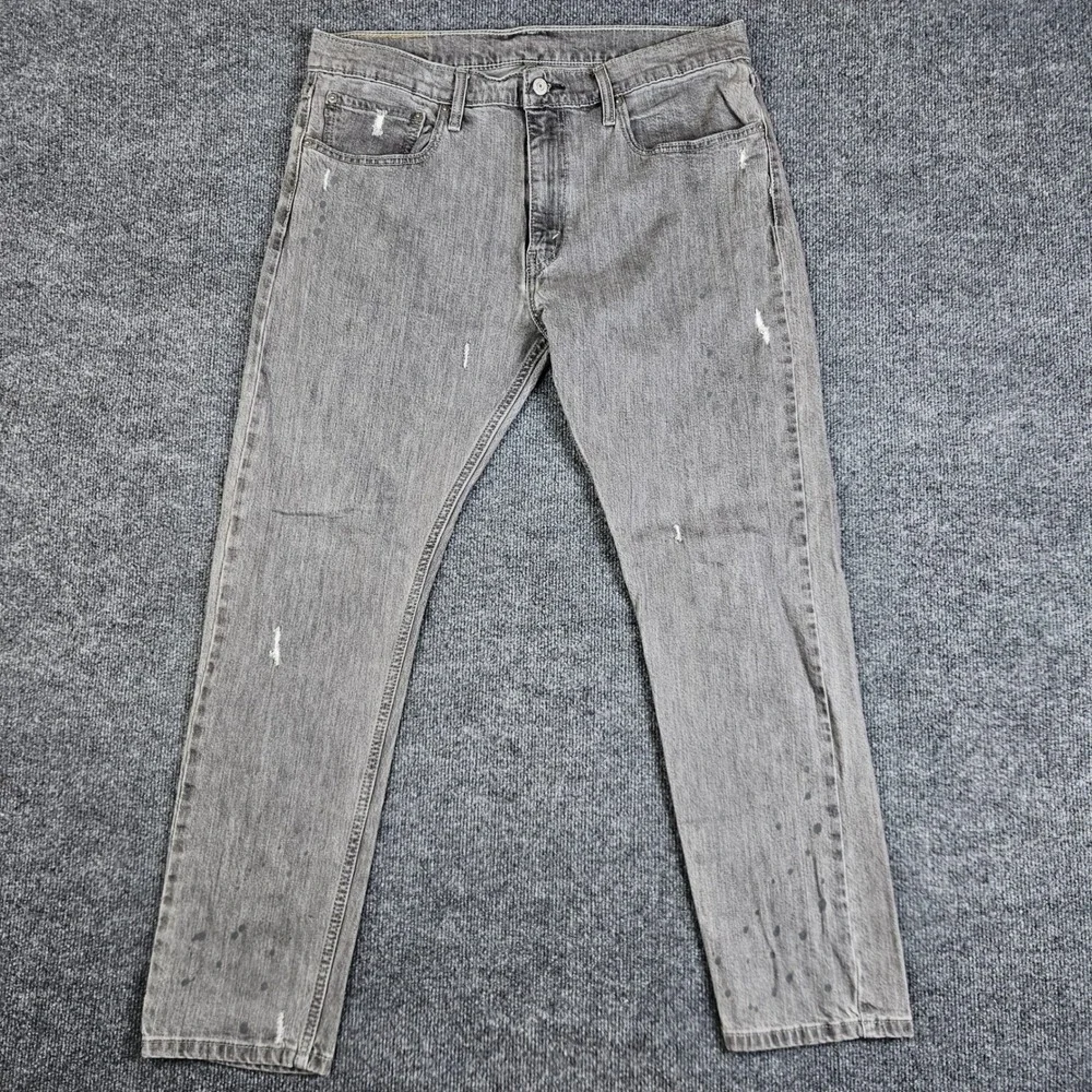 Levi's 512 Jeans Mens 36x32(30) Slim Taper Fit Denim Distressed Paint Splatter‎